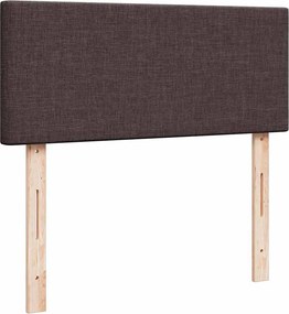 vidaXL Ottoman Κρεβάτι με Στρώμα Σκούρο Καφέ 120x200cm Ύφασμα