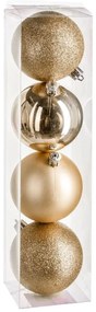 Χριστουγεννιάτικες Μπάλες (Σετ 4τμχ) A-S Gold 129243OR