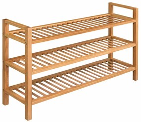 vidaXL Παπουτσοθήκη με 3 Ράφια 100 x 27 x 60 εκ. Μασίφ Ξύλο Δρυός