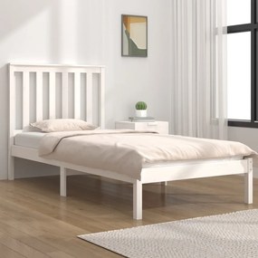 vidaXL Πλαίσιο Κρεβατιού Λευκό 90x190 εκ. Μασίφ Ξύλο Πεύκου 3FT Single