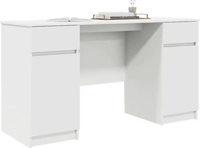 vidaXL Γραφείο με συρτάρι Λευκό 140 x 49 x 76 εκ. Επεξεργασμένο ξύλο