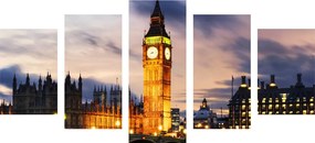 Νυχτερινή φωτογραφία 5 μερών Big Ben στο Λονδίνο - 100x50
