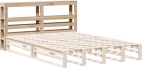 vidaXL Κεφαλάρι με Ράφια 160 εκ. από Μασίφ Ξύλο Πεύκου