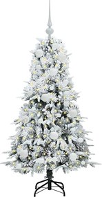 vidaXL Τεχνητό Χριστουγεννιάτικο Δέντρο με Άξονα με βάση Λευκό 120 cm