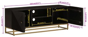 ΈΠΙΠΛΟ ΤΗΛΕΟΡΑΣΗΣ ΜΑΥΡΟ 110X30X40ΕΚ.ΜΑΣΙΦ ΞΥΛΟ ΜΑΝΓΚΟ &amp; ΣΙΔΗΡΟΣ 372027