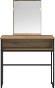 vidaXL Τραπέζι περιποίησης με ράφι Artisan Δρυς 81 x 40 x 131 εκ