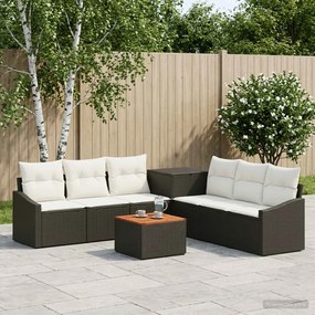 vidaXL Σετ Καναπέ 8 τμχ. Μαύρο και Κρεμ Λευκό 55 x 55 x 37 εκ