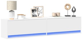 vidaXL Έπιπλο Τοίχου Τηλεόρασης με LED Λευκό 180x31x38 εκ.