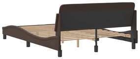 Πλαίσιο Κρεβατιού με Κεφαλάρι Καφέ 120x200 εκ. Συνθετικό Δέρμα - Καφέ