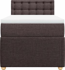 vidaXL Κρεβάτι Boxspring με Στρώμα Σκούρο Καφέ 90x190 εκ. Υφασμάτινο