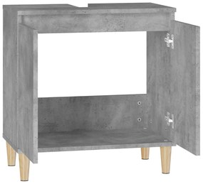 vidaXL Ντουλάπι Νιπτήρα Γκρι Σκυρ. 58x33x60 εκ. Επεξεργασμένο Ξύλο