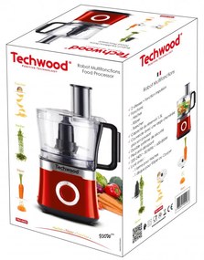 Επεξεργαστής Τροφίμων Techwood TRO-6855, 800W, 1.5L, 2 ταχύτητες, λειτουργία παλμών, αντιολισθητικά πόδια, Κόκκινο