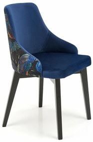 Καρέκλα Houston 1390, Μπλε, Μαύρο, 86x57x56cm, 8 kg, Ταπισερί, Ξύλινα, Ξύλο, Ξύλο: Οξιά | Epipla1.gr