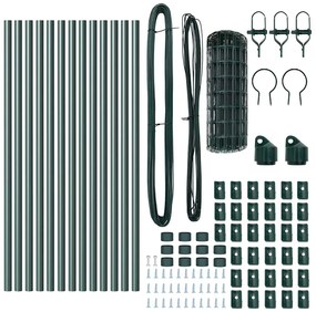 vidaXL Τεντώτο με στήριγμα Πράσινο 0,8 x 25 m Χάλυβας και PVC