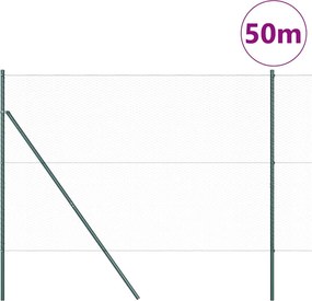 vidaXL Έξιγωνο φράχτη σταθερού εδάφους 50 x 1,6 m Πράσινο Δίχτυ