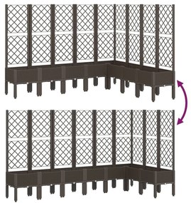 Ζαρντινιέρα Κήπου με Καφασωτό Καφέ 200 x 160 x 142 εκ. από PP - Καφέ