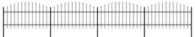 vidaXL Κάγκελα Περίφραξης με Λόγχες Μαύρα (1-1,25) x 6,8 μ. Ατσάλινα
