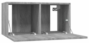 vidaXL Έπιπλα Τηλεόρασης Κρεμαστά 3 τεμ. Γκρι 60x30x30 εκ. Επεξ. Ξύλο