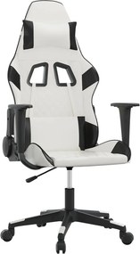 vidaXL Καρέκλα Gaming Λευκό/Μαύρο από Συνθετικό Δέρμα