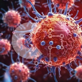 Intra Συλλεκτικό Ξύλινο Παζλ Plywood 4mm - Διαφορετικοί τύποι καρκινικών κυττάρων Σε Ξύλινο Κουτί - Διαστάσεις Puzzle: 10x10 cm – 25 κομμάτια