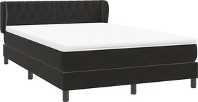 vidaXL Κρεβάτι Boxspring με Στρώμα Μαύρο 160x210 εκ. Βελούδινο