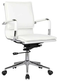 Καρέκλα Γραφείου Χαμ.Πλάτη BF3601 PU Λευκό 55x63x95/105cm