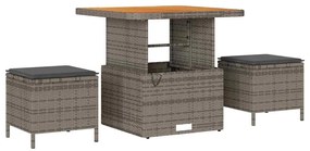 vidaXL Σετ Καναπέ Κήπου με μαξιλάρι 10 pcs Γκρι Πολυ ράταν