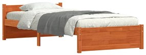 vidaXL Σκελετός Κρεβατιού Καφέ κεριού 90 x 190 cm Μασίφ ξύλο πεύκου