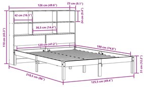 ΚΡΕΒΑΤΙ ΒΙΒΛΙΟΘΗΚΗ ΧΩΡΙΣ ΣΤΡΩΜΑ 120X190 ΕΚ ΜΑΣΙΦ ΞΥΛΟ ΠΕΥΚΟΥ 3321576