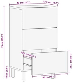 ΜΠΟΥΦΕΣ 40X33,5X75 ΕΚ. ΑΠΟ ΜΑΣΙΦ ΑΚΑΤΕΡΓΑΣΤΟ ΞΥΛΟ ΜΑΝΓΚΟ 4018651