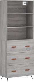 vidaXL Ντουλάπι Γκρι Sonoma 69,5 x 34 x 180 εκ. Επεξεργασμένο Ξύλο