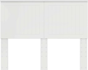 vidaXL Κεφαλάρι με κεφαλάρι Λαμπερό Λευκό 135 cm Επεξεργασμένο ξύλο