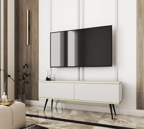 Lh-homefurniture Έπιπλο τηλεόρασης ORO  Λευκό+ μαύρο 135x53x32cm P_ORO_STVb+BL
