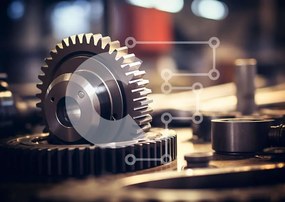 Intra Συλλεκτικό Ξύλινο Παζλ Plywood 4mm - Βιομηχανικά γρανάζια και εξαρτήματα Σε Ξύλινο Κουτί - Διαστάσεις Puzzle: 10x10 cm – 25 κομμάτια