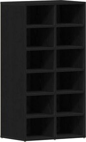 vidaXL Παπουτσοθήκη Μαύρη Δρυς 54 x 34 x 100,5 εκ. από Τεχνητό Ξύλο