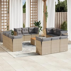 vidaXL Patio Sofa Set 12-θέσια Μίξη μπεζ και ανοιχτό γκρι