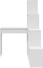 vidaXL Γωνιακό γραφείο με ράφι Λευκό 101,5 x 149,5 x 149,5 εκ.