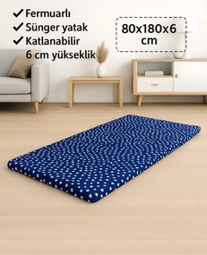 Στρώμα αφρού για δάπεδο και κάμπινγκ 180x80x6 cm