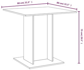 ΤΡΑΠΕΖΑΡΙΑ ΓΚΡΙ SONOMA 80X80X75 ΕΚ. ΑΠΟ ΕΠΕΞΕΡΓΑΣΜΕΝΟ ΞΥΛΟ 825823