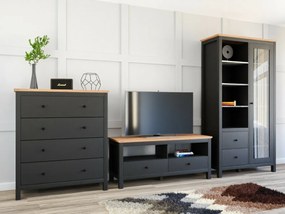Σιφονιέρα Boston CG104, Artisan δρυς, Γραφίτης, Με συρτάρια, Αριθμός συρταριών: 4, 120x101x44cm, 61 kg | Epipla1.gr