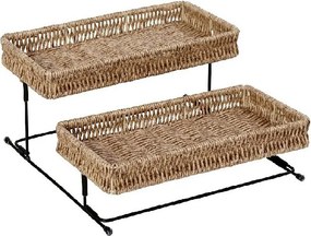ΔΙΣΚΟΣ 2 ΕΠΙΠΕΔΩΝ SYNTH. RATTAN ΜΠΕΖ 28Χ28Χ13ΕΚ
