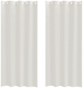 vidaXL Κουρτίνες με κουρτίνες 2 pcs Κρεμ 140 x 225 cm Πολυεστέρας