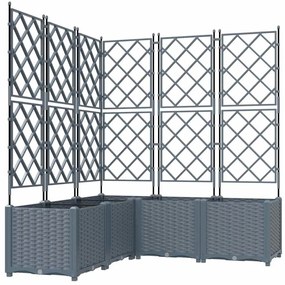 vidaXL Κηποτινάκι με Τρέλα 5 pcs Ανοιχτό γκρι 120 x 120 x 143 εκ. PP