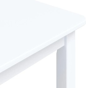 vidaXL Τραπεζαρία Λευκή 114x71x75 εκ. από Μασίφ Ξύλο Καουτσουκόδεντρου