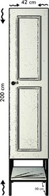 Μονοφυλλη Ντουλαπα Λευκο/Μαυρο/Χρυσο MARTIN 50x42x200