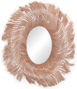 Καθρέπτης Tolle Inart abaca σε φυσικό χρώμα 65x85x17εκ 85x85x17 εκ.