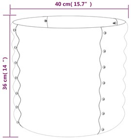 vidaXL Ζαρντινιέρα Πράσινη 40x40x36 εκ. Ατσάλι με Ηλεκτρ. Βαφή Πούδρας