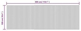 Χαλί Ορθογώνιο Γκρι 100 x 300 εκ. Μπαμπού - Γκρι