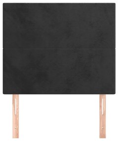 vidaXL Κεφαλάρι Μαύρο Βελούδινο 80x5x118/128 εκ.