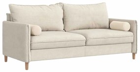 vidaXL Μαξιλάρια Στήριγμα 2 pcs Μπεζ Ø 15 x 40 εκ Ύφασμα Μικροΐνας